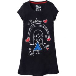 Koszula nocna bonprix czarny z nadrukiem. Czarne koszule nocne damskie marki bonprix, z nadrukiem, z materiału, z krótkim rękawem, krótkie. Za 34,99 zł.