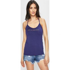Emporio Armani - Top. Bluzki damskie Emporio Armani, s, z nadrukiem, z elastanu, z okrągłym kołnierzem. W wyprzedaży za 139,90 zł.