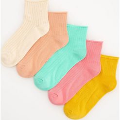 Skarpetki 5 pack - Turkusowy. Niebieskie skarpetki damskie Reserved, bez wzorów. Za 29,99 zł.