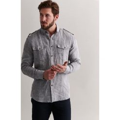 Koszula w kolorze szarym. Szare koszule męskie TATUUM, xl, bez wzorów, ze lnu, z klasycznym kołnierzykiem, bez rękawów. W wyprzedaży za 209,95 zł.
