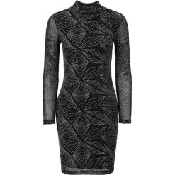 Sukienki: Sukienka shirtowa w brokatowy wzór bonprix czarno-srebrny wzorzysty