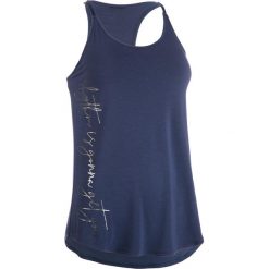 Top do tańca nowoczesnego damski. Niebieskie topy damskie DOMYOS, bez wzorów, z elastanu, bez rękawów, na fitness i siłownię. Za 49,99 zł.