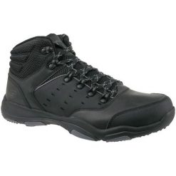 Skechers Larson 65160-Blk 42,5 Czarne. Czarne buty trekkingowe męskie marki Skechers, ze skóry. W wyprzedaży za 299,99 zł.