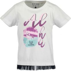 Blue Seven - T-shirt dziecięcy 92-128 cm. Różowe bluzki dziewczęce Blue Seven, z nadrukiem, z bawełny, z okrągłym kołnierzem, z krótkim rękawem, krótkie, bez kaptura. Za 44,90 zł.