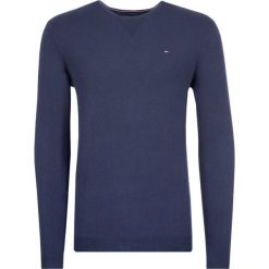 Sweter Tommy Jeans DM0DM04401. Niebieskie swetry męskie Tommy Jeans, xl, bez wzorów, z elastanu, klasyczne, z klasycznym kołnierzykiem, bez kaptura. W wyprzedaży za 229,00 zł.
