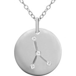 Srebrny naszyjnik z diamentem - dł. 40 cm. Szare naszyjniki damskie Aria, z diamentem, srebrne. W wyprzedaży za 739,95 zł.
