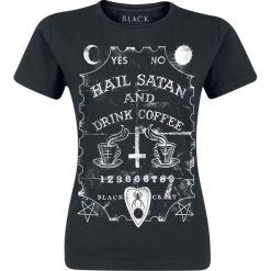 Blackcraft Cult Hail Satan And Drink Coffee Koszulka damska czarny. Czarne bluzki z odkrytymi ramionami marki Blackcraft Cult, l, z nadrukiem, z bawełny, z okrągłym kołnierzem. Za 121,90 zł.