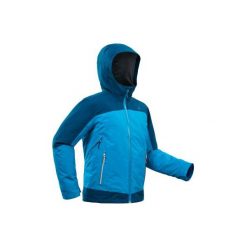 Kurtka turystyczna zimowa SH500 X-WARM 3 w 1 dla chłopców 8-14 lat. Niebieskie kurtki chłopięce QUECHUA, na zimę, bez wzorów, z poliesteru, bez kaptura. Za 229,99 zł.