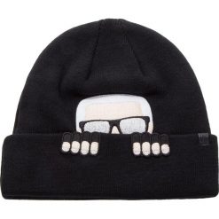 Czapka KARL LAGERFELD - K/Ikonik Beanie 86KW3407 Black 999. Czarne czapki damskie marki KARL LAGERFELD, bez wzorów, z wełny. Za 319,00 zł.