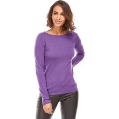 Sweter w kolorze fioletowym. Fioletowe swetry damskie L'étoile du cachemire, bez wzorów, z kaszmiru, klasyczne, bez rękawów, bez kaptura. W wyprzedaży za 129,95 zł.