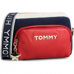 Torebka TOMMY HILFIGER - Corp Highlight Cross AW0AW05725 901. Czerwone listonoszki damskie TOMMY HILFIGER, ze skóry. Za 849,00 zł.