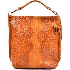Torebki klasyczne damskie: Skórzana torebka w kolorze koniaku – (S)33 x (W)40 x (G)16 cm