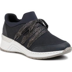 Sneakersy RIEKER - N4393-14 Blau. Niebieskie półbuty damskie Rieker, z materiału. Za 259,00 zł.