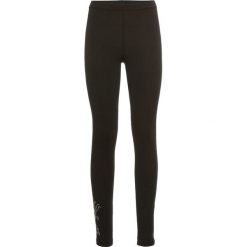 Legginsy ze sztrasami bonprix czarny. Czarne spodnie damskie bonprix, z aplikacjami, z dzianiny. Za 69,99 zł.