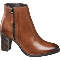 Brązowe botki damskie 5th Avenue na obcasie 5th Avenue koniakowe. Pomarańczowe botki damskie 5th Avenue, ze skóry, bez obcasa, na obcasie, na zamek. Za 239,90 zł.