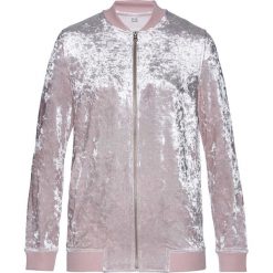 Bluzy damskie: Bluza rozpinana aksamitna bonprix matowy jasnoróżowy z połyskiem