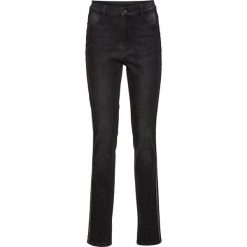 Dżinsy SKINNY z wysoką talią, z cekinami bonprix szary denim. Szare jeansy damskie bonprix, z denimu. Za 79,99 zł.
