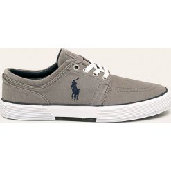 Polo Ralph Lauren - Tenisówki. Szare trampki męskie Polo Ralph Lauren, bez wzorów, ze skóry, na sznurówki. Za 379,90 zł.