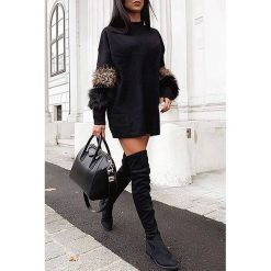 Tunika LEXY. Czarne tuniki damskie IVET, na co dzień, xl, bez wzorów, z materiału, bez kołnierzyka, bez rękawów. W wyprzedaży za 39,00 zł.