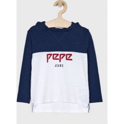 Pepe Jeans - Longsleeve dziecięcy 92-178/180 cm. Białe t-shirty chłopięce Pepe Jeans, z nadrukiem, z bawełny, z długim rękawem. W wyprzedaży za 89,90 zł.