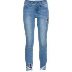 Dżinsy Skinny z haftem, w krótszej długości bonprix niebieski "bleached”. Niebieskie jeansy damskie bonprix. Za 129,99 zł.