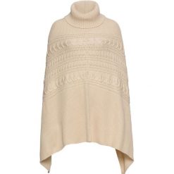 Poncho bonprix kremowy. Brązowe żakiety damskie bonprix, bez wzorów. Za 89,99 zł.