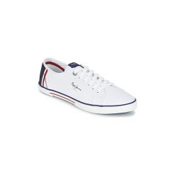 Buty Pepe jeans ABERMAN PRINT. Białe trampki męskie Pepe Jeans, bez wzorów, z jeansu, bez zapięcia. Za 203,20 zł.