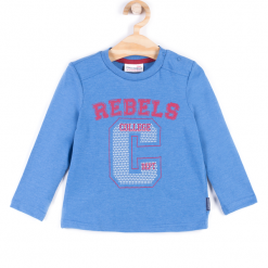 Koszulka. Niebieskie t-shirty chłopięce z długim rękawem REBELS, z aplikacjami, z bawełny. Za 29,90 zł.