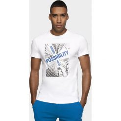 T-shirt męski TSM005 - biały. Białe koszulki męskie s. W wyprzedaży za 29,99 zł.