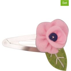 Ozdoby do włosów: Spinki (2 szt.) w kolorze jasnoróżowym do włosów – dł. 6 cm