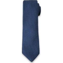 Elegancki Krawat Męski w Drobny Wzór 6 cm- Alties, Niebiesko-Granatowy KRALTS0109. Niebieskie krawaty męskie Alties, bez wzorów, z tkaniny, eleganckie. Za 39,00 zł.