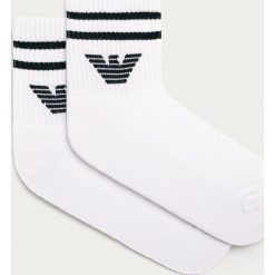 Emporio Armani - Skarpetki (2-pack). Białe skarpetki męskie Emporio Armani, z nadrukiem, z elastanu. Za 79,90 zł.