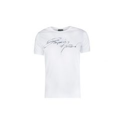T-shirty z krótkim rękawem Armani CNH52. Białe t-shirty męskie Armani, xl, bez wzorów, bez kołnierzyka, krótkie. Za 279,00 zł.