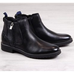 Botki męskie skórzane czarne Big Star EE174287. Czarne botki męskie BIG STAR, bez zapięcia. Za 272,99 zł.