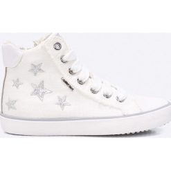 Geox - Trampki dziecięce. Szare buty sportowe dziewczęce marki Geox, z materiału, z okrągłym noskiem. W wyprzedaży za 219,90 zł.