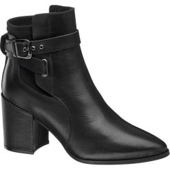 Botki damskie 5th Avenue czarne. Czarne botki damskie marki 5th Avenue, ze skóry, bez obcasa, na obcasie, bez zapięcia. Za 299,90 zł.