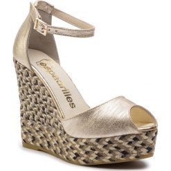 Espadryle ESPADRILLES - Spiga 22236-35934-1 Odin/Carrara. Żółte espadryle damskie Espadrilles, bez wzorów, ze skóry, bez obcasa, na obcasie. W wyprzedaży za 329,00 zł.