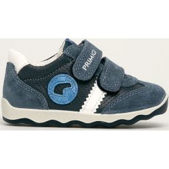 Primigi - Buty dziecięce. Niebieskie trampki chłopięce Primigi, bez wzorów, ze skóry, sportowe, bez zapięcia. Za 239,90 zł.