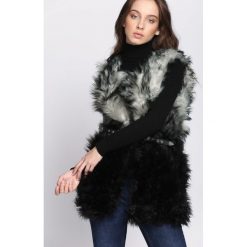 Czarno-Zielona Kamizelka Angel. Czarne kamizelki damskie Born2be, l, z futra. Za 99,99 zł.