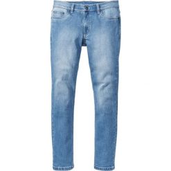 Dżinsy ze stretchem Skinny Fit Straight bonprix niebieski "bleached used". Jeansy męskie bonprix. Za 79,99 zł.