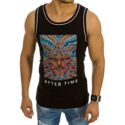 T-shirty męskie z nadrukiem: Tank top męski z nadrukiem czarny (rx2023)