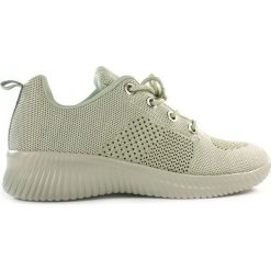 OBUWIE SPORTOWE AME AD02BEŻ. Buty sportowe damskie American CLUB, bez wzorów, z materiału, sportowe. Za 79,90 zł.
