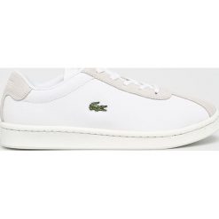 Lacoste - Buty. Białe buty sportowe damskie marki Lacoste, bez wzorów, ze skóry, sportowe. Za 299,90 zł.