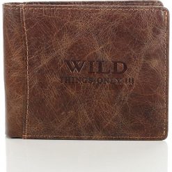 Skórzany portfel męski Wild things Only brązowy. Pomarańczowe portfele męskie marki Wild, ze skóry. Za 66,00 zł.