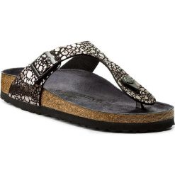 Japonki BIRKENSTOCK - Gizeh Bs 1008866 Metallic Stones Black. Szare klapki damskie Birkenstock, bez wzorów, ze skóry, bez obcasa. W wyprzedaży za 219,00 zł.