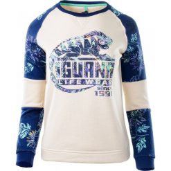 Bluzy damskie: IGUANA Bluza damska Afia patriot blue floral print / white swan melange r. XL