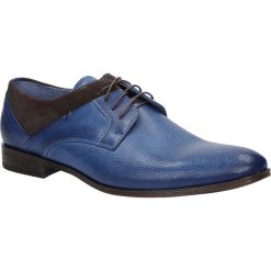 Niebieskie buty wizytowe skórzane sznurowane niebieski palony DUO MEN 01718E-06-C-P-010. Niebieskie buty wizytowe męskie marki Duo Men, na sznurówki. Za 238,99 zł.