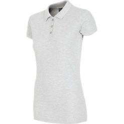 Koszulka polo damska TSD051AZ - jasny szary melanż. Szare koszulki damskie polo 4f, na zimę, xxl, bez wzorów, z bawełny, bez rękawów. W wyprzedaży za 19,99 zł.