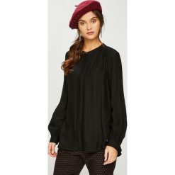Tommy Hilfiger - Koszula. Czarne bluzki damskie TOMMY HILFIGER, s, bez wzorów, z wiskozy, casualowe, bez kołnierzyka, z długim rękawem. W wyprzedaży za 319,90 zł.
