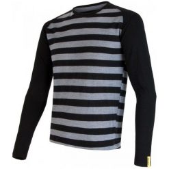 Sensor Bluzka Merino Wool Active M Black Stripes L. Czarne odzież termoaktywna męska marki Sensor, m, ze skóry. Za 209,00 zł.